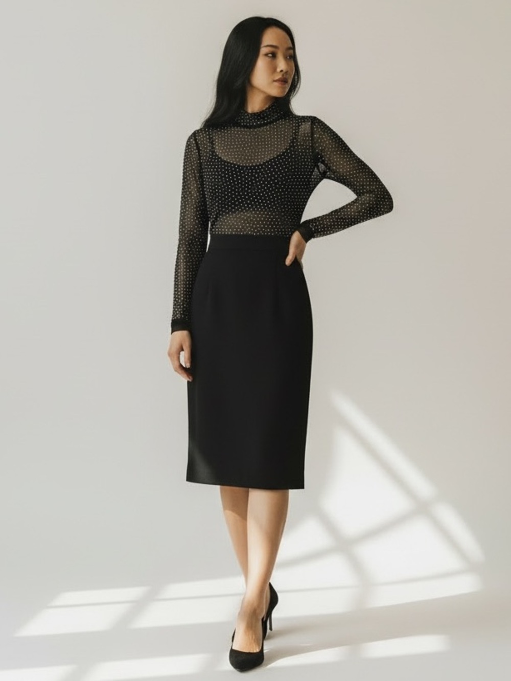 Elegant Black Mini Sequence Dress - Sleek Everyday Style